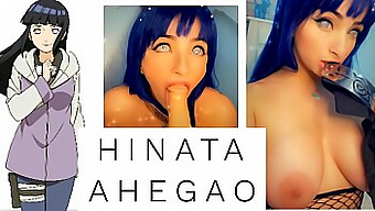 Hinata Ahegao Naruto Sur Le Thème De La Fellation - Fille Cosplay À Gros Seins