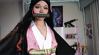 Nezuko, Si Pelacur Hentai, Menikmati Creampie Dan Masturbasi