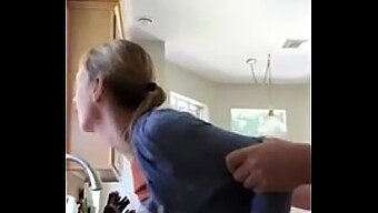 Mature Woman Gets Busy With Her Son In The Kitchen