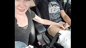 Handjob and oral sex in a car until orgasm