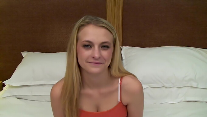 A young blonde amateur gives a passionate blowjob in POV