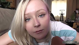 Natalia Queen gives a sloppy blowjob and takes it from her father