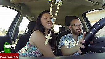 Teen Girl Gives Blowjob To Man While Driving