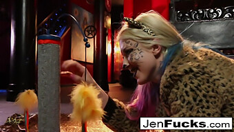 Jen Hexxx Assists Leya In Performing A Milk Enema For Her Feline Companion