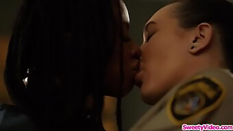 African-American Prisoner Pleasures Her Lesbian Guard'S Vagina