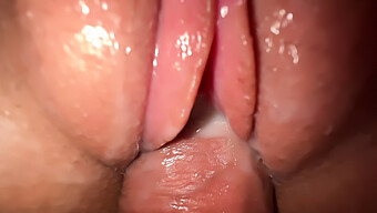 Close-Up Of Tight Pussy During Fucking And Cumshot