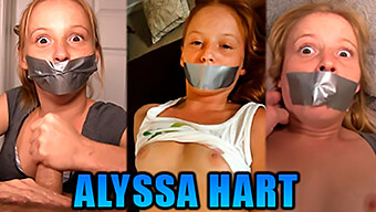 Alyssa Hart, En Liten Rödhårig Med Små Bröst, Är Munknullad Med Gaffatejp I Tre Heta Videor, Som Visar Upp Hennes Fetisch För Ansiktsspel Och Amatörhandjobb