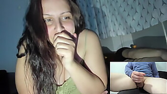 A Mischievous Spouse Observes An Unknown Man Pleasuring Himself While Her Partner Remains Nearby During A Webcam Session