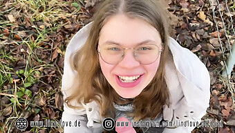 Outdoor Adventure With German Teen Giving Her First Blowjob