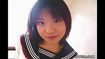 Uninhibited Japanese Teen Faces Her Own Ejaculation