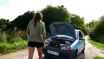 A Polish Couple Gets Intimate In Their Car