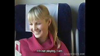 Amateur Czech Train Ride With A Blonde Girl