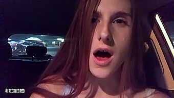 Redhead Exhibitionist'S First Public Burp Video