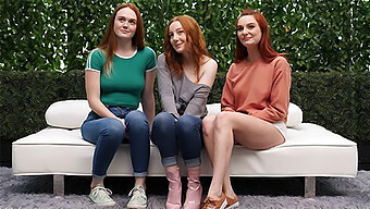 Three Redheads And A Fortunate Man In Steamy Threesome